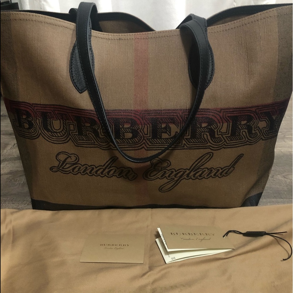 Burberry Doodle Reversible Tote Canvas Large
